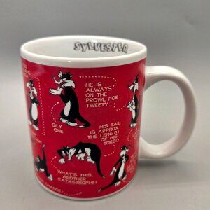Vintage Sylvester Cat Coffee Mug 1994 Looney Tunes Warner Bros Studio Store